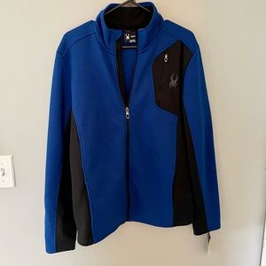 Spyder coat in blue and black.Pocket on the chest and 2 at the bottom and inside